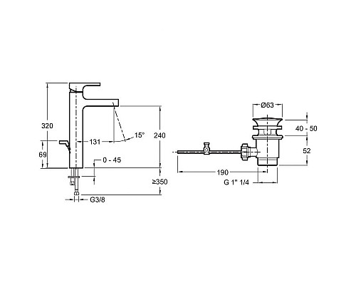 Приобрести Смеситель для раковины Jacob Delafon Strayt E37329-CP Хром в магазине сантехники Santeh-Crystal.ru
