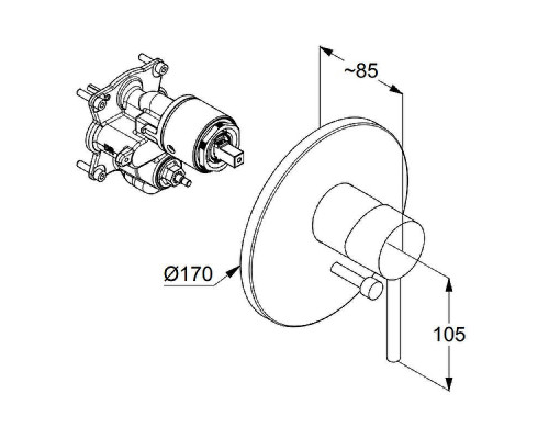Смеситель для душа Kludi Bozz 386503976 Черный
