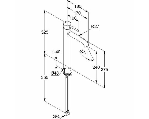 Смеситель для раковины Kludi Bozz 382865376 Белый матовый
