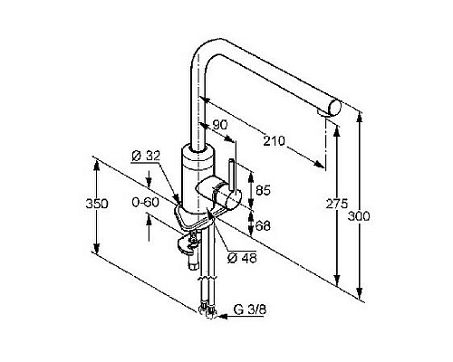 Приобрести Смеситель для кухни Kludi L-Ine 428140577 Хром в магазине сантехники Santeh-Crystal.ru