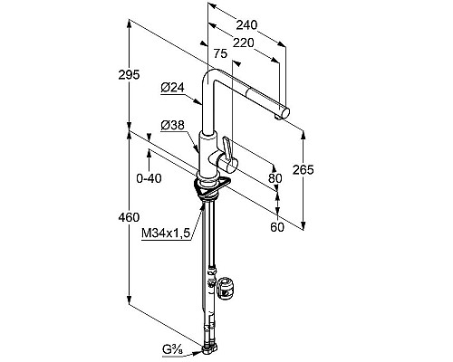 Заказать Смеситель для кухни Kludi L-Ine 408519375 Белый Хром в магазине сантехники Santeh-Crystal.ru