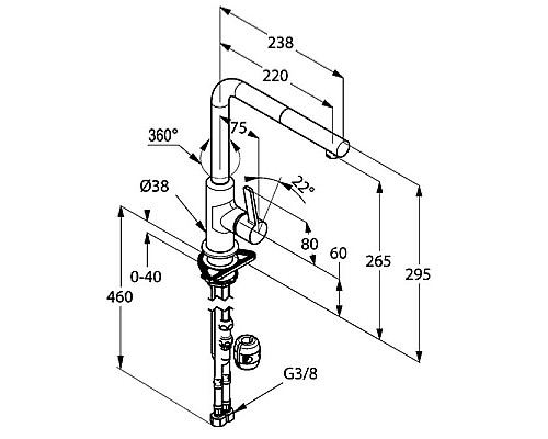 Заказать Смеситель для кухни Kludi L-Ine 408518775 Хром в магазине сантехники Santeh-Crystal.ru
