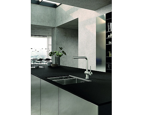 Приобрести Смеситель для кухни Kludi L Steel 45803F877 Сталь в магазине сантехники Santeh-Crystal.ru