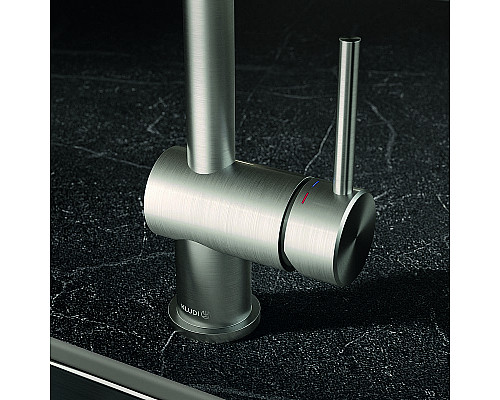 Приобрести Смеситель для кухни Kludi L Steel 45803F877 Сталь в магазине сантехники Santeh-Crystal.ru