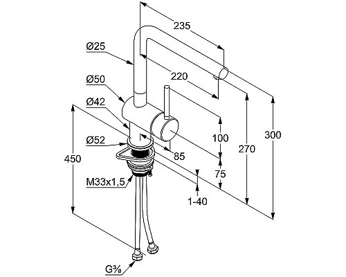 Приобрести Смеситель для кухни Kludi L Steel 45803F877 Сталь в магазине сантехники Santeh-Crystal.ru