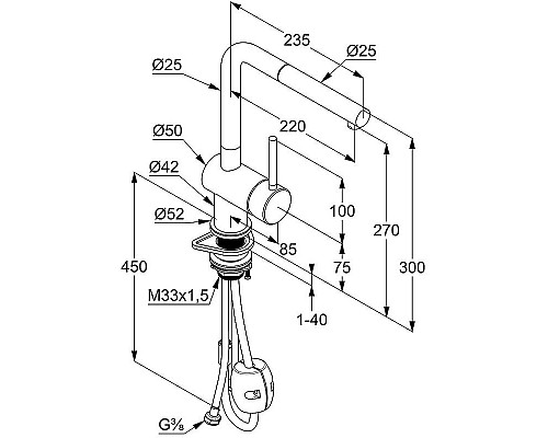 Приобрести Смеситель для кухни Kludi L Steel 45851F877 Сталь в магазине сантехники Santeh-Crystal.ru