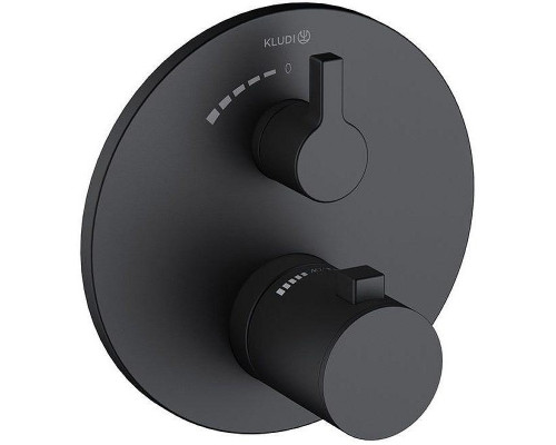 Смеситель для душа Kludi Nova Fonte Puristic 208853915 с термостатом Черный матовый
