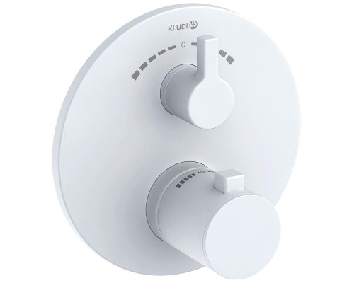 Смеситель для душа Kludi Nova Fonte Puristic 208105315 с термостатом Белый матовый
