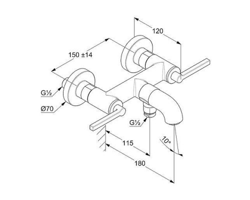 Смеситель для ванны Kludi Nova Fonte Puristic 20540N015 цвет Золото брашированное