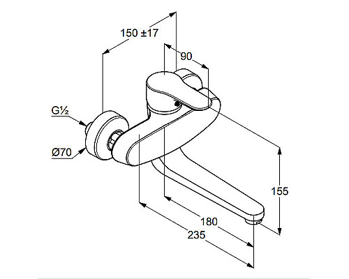 Заказать Смеситель для кухни Kludi Objekta 328820575 Хром в магазине сантехники Santeh-Crystal.ru