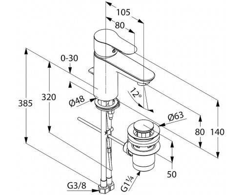 Купить Смеситель для раковины Kludi Objekta 322330575 Хром в магазине сантехники Santeh-Crystal.ru