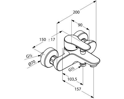 Приобрести Смеситель для ванны Kludi Objekta 326530575 Хром в магазине сантехники Santeh-Crystal.ru