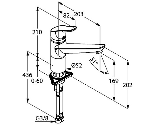 Купить Смеситель для кухни Kludi Objekta 325740575 Хром в магазине сантехники Santeh-Crystal.ru