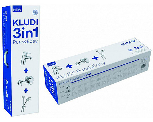 Приобрести Комплект смесителей Kludi Pure Easy 376850565 Хром в магазине сантехники Santeh-Crystal.ru