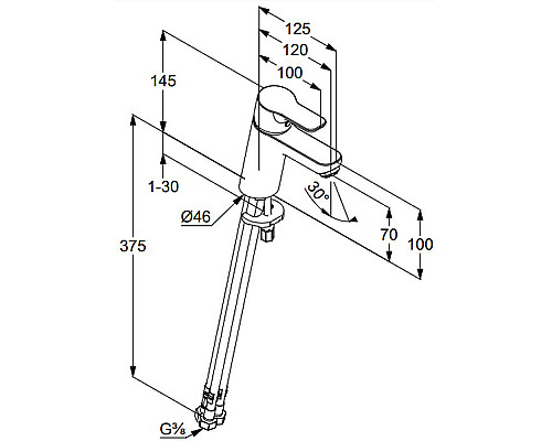 Купить Смеситель для раковины Kludi Pure Easy 372750565 Хром в магазине сантехники Santeh-Crystal.ru
