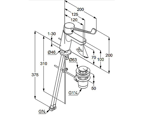 Заказать Смеситель для раковины Kludi Pure Easy 372870565 Хром в магазине сантехники Santeh-Crystal.ru