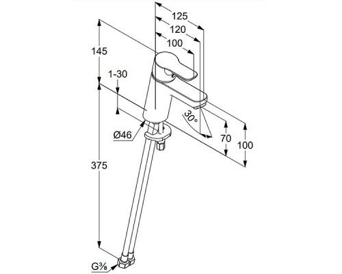 Купить Смеситель для раковины Kludi Pure Easy 370289165 Белый в магазине сантехники Santeh-Crystal.ru