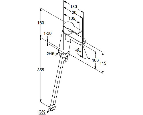 Купить Смеситель для раковины Kludi Pure Easy XL 372920565 Хром в магазине сантехники Santeh-Crystal.ru