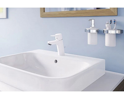 Заказать Смеситель для раковины Kludi Pure Easy 373829165 Белый Хром в магазине сантехники Santeh-Crystal.ru