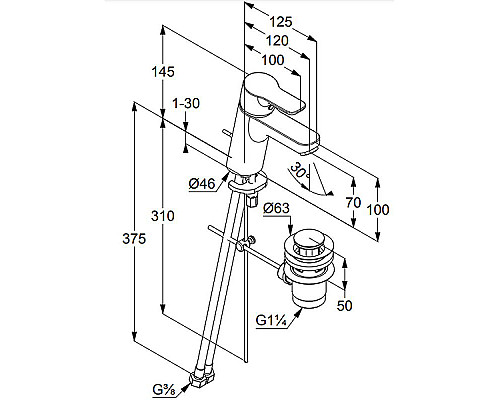 Заказать Смеситель для раковины Kludi Pure Easy 373829165 Белый Хром в магазине сантехники Santeh-Crystal.ru