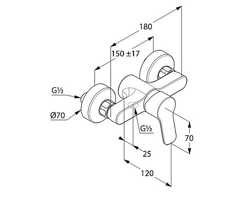 Купить Смеситель для душа Kludi Pure Easy 378410565 Хром в магазине сантехники Santeh-Crystal.ru