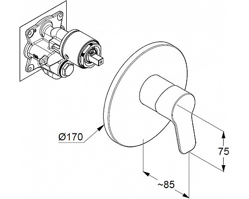 Купить Смеситель для душа Kludi Pure Easy 376550565 Хром в магазине сантехники Santeh-Crystal.ru
