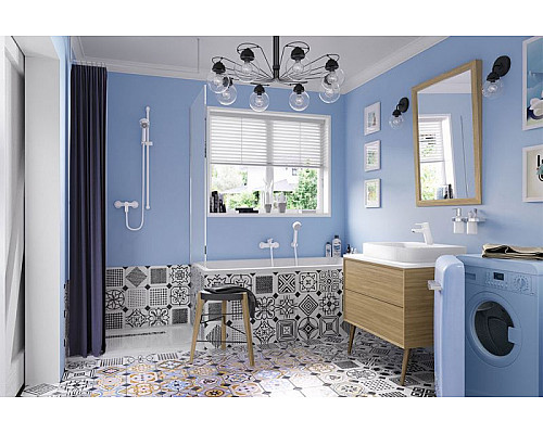 Заказать Смеситель для ванны Kludi Pure Easy 376819165 Белый Хром в магазине сантехники Santeh-Crystal.ru