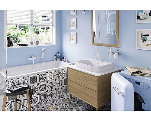 Заказать Смеситель для ванны Kludi Pure Easy 376819165 Белый Хром в магазине сантехники Santeh-Crystal.ru