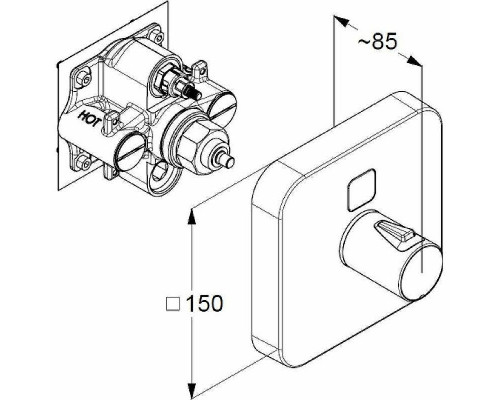 Смеситель для душа Kludi Push 389010538 с термостатом Хром
