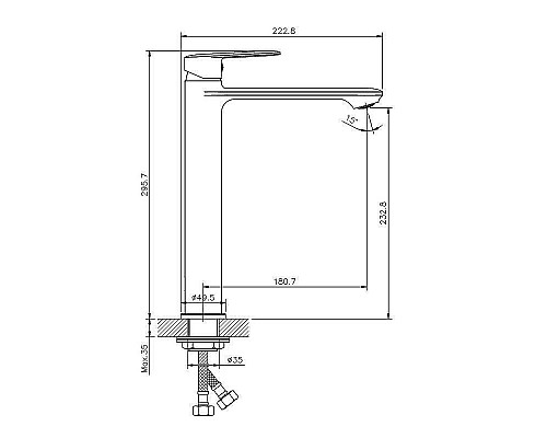 Купить Смеситель для раковины Koller Pool Line XL LN0200XL Хром в магазине сантехники Santeh-Crystal.ru