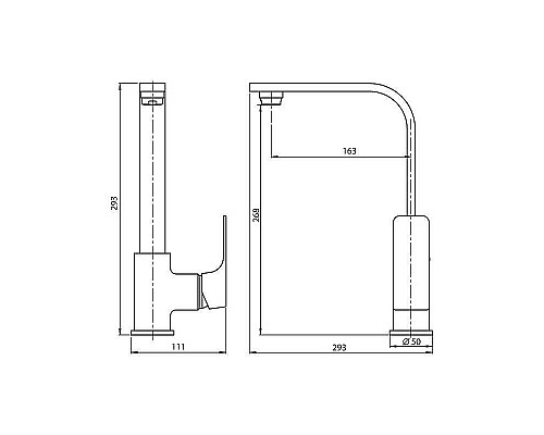 Заказать Смеситель для кухни Koller Pool Neon Cube NC0500 Хром в магазине сантехники Santeh-Crystal.ru