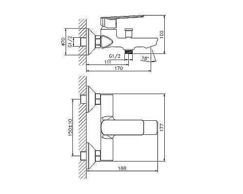 Купить Смеситель для ванны Koller Pool Style SL0100 Хром в магазине сантехники Santeh-Crystal.ru