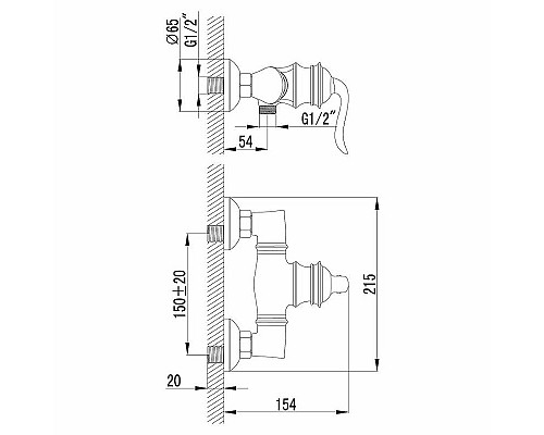 Приобрести Смеситель для душа Lemark Brava LM4703G Золото в магазине сантехники Santeh-Crystal.ru