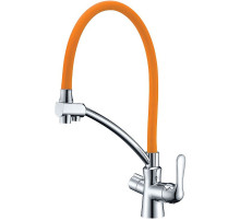 Смеситель для кухни Lemark Comfort LM3070C-Orange Оранжевый Хром