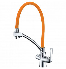 Смеситель для кухни Lemark Comfort LM3070C-Orange Оранжевый Хром