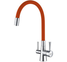 Смеситель для кухни Lemark Comfort LM3075C-Orange Хром Оранжевый