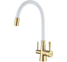 Смеситель для кухни Lemark Comfort LM3075G-White Золото Белый