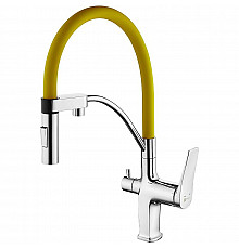 Смеситель для кухни Lemark Comfort LM3074C-Yellow Хром Желтый