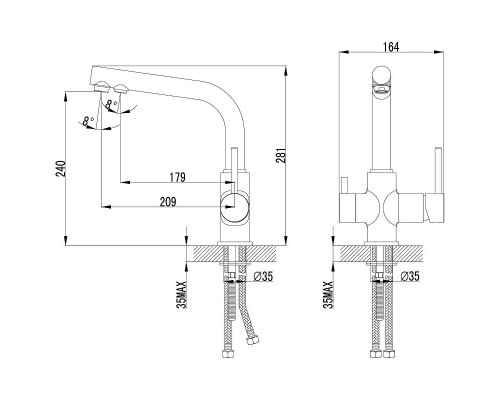 Купить Смеситель для кухни Lemark Comfort LM3061PAN Антрацит в магазине сантехники Santeh-Crystal.ru