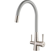 Смеситель для кухни Lemark Comfort LM3075BN-Silver Никель Серебро