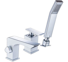 Смеситель на борт ванны Lemark Contest LM5845CW Хром Белый