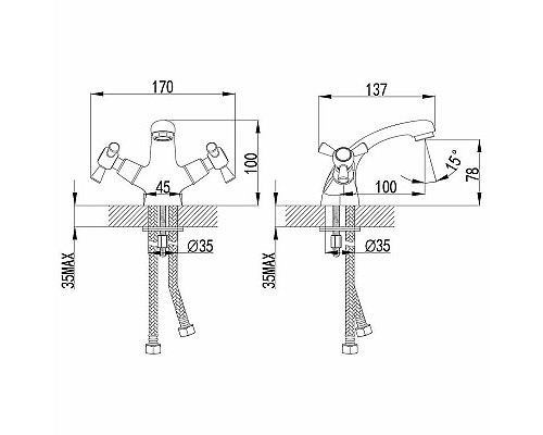 Купить Смеситель для раковины Lemark Contour LM7406C Хром в магазине сантехники Santeh-Crystal.ru