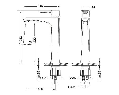 Приобрести Смеситель для раковины Lemark Evitta LM0509C Хром в магазине сантехники Santeh-Crystal.ru
