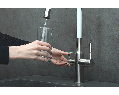 Приобрести Смеситель для кухни Lemark Expert LM5083S-White Хром Белый в магазине сантехники Santeh-Crystal.ru