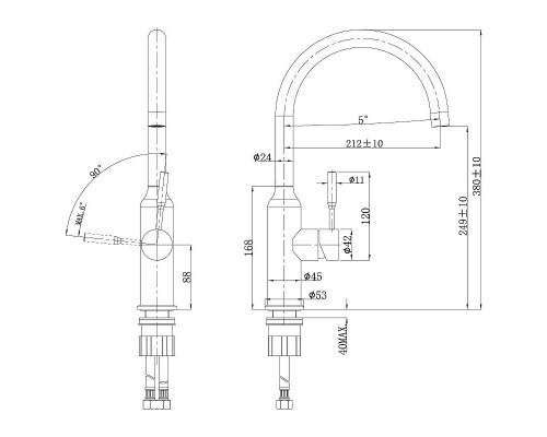 Купить Смеситель для кухни Lemark Expert LM5079S Матовая сталь в магазине сантехники Santeh-Crystal.ru