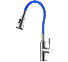 Смеситель для кухни Lemark Expert LM5082S-Blue Хром матовый Синий