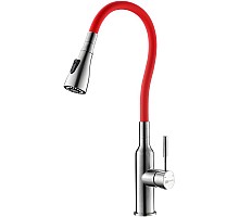 Смеситель для кухни Lemark Expert LM5082S-Red Хром матовый Красный