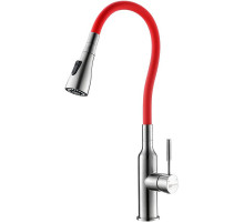 Смеситель для кухни Lemark Expert LM5082S-Red Хром матовый Красный