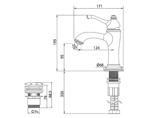 Купить Смеситель для раковины Lemark Greek LM5506GG Золото в магазине сантехники Santeh-Crystal.ru