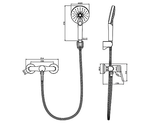 Купить Смеситель для душа Lemark Minima LM3803C Хром в магазине сантехники Santeh-Crystal.ru